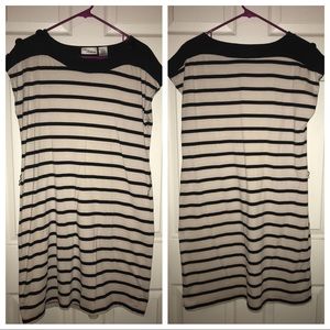 AHOY! Beige and Navy striped dress